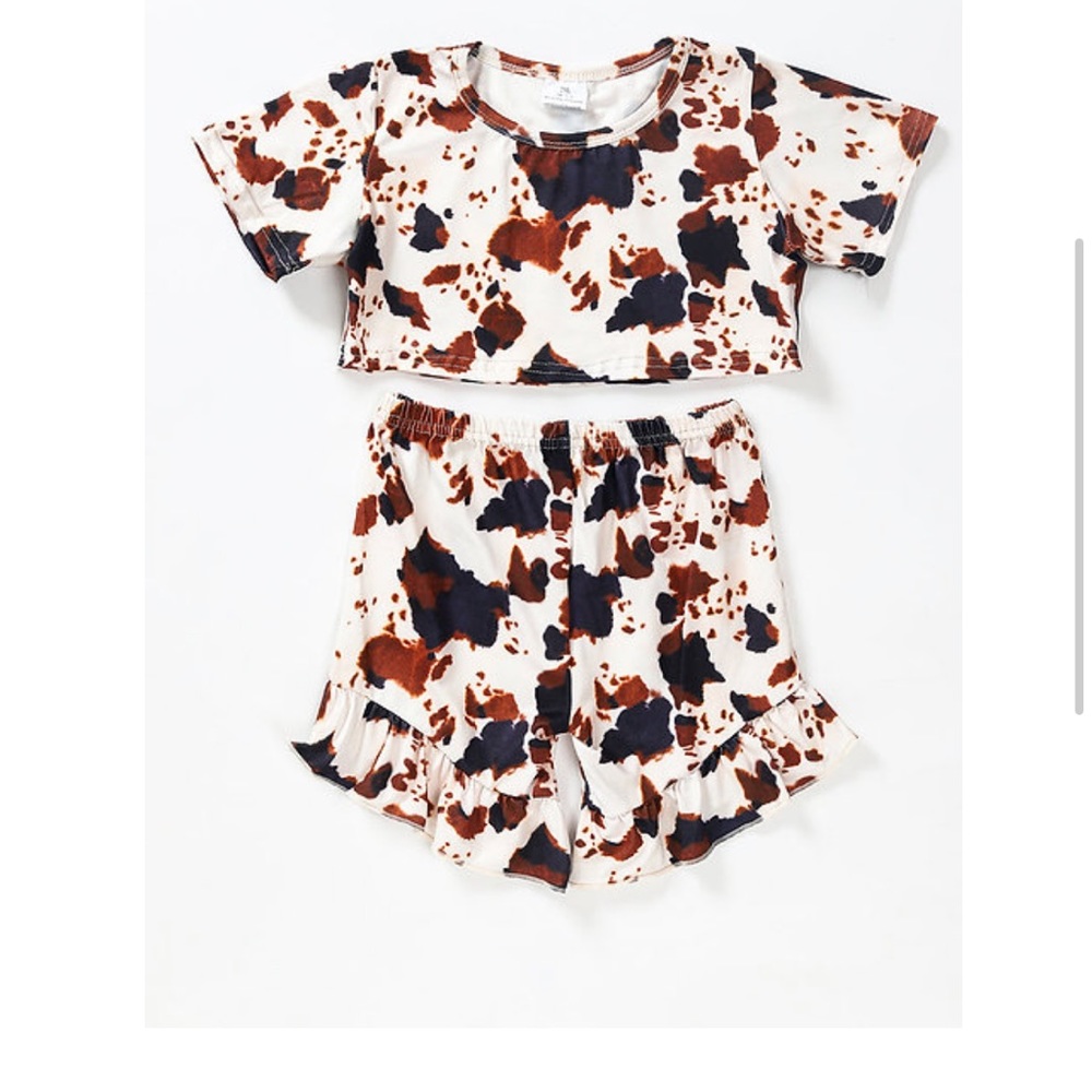 Cow Print 4T Crop Set